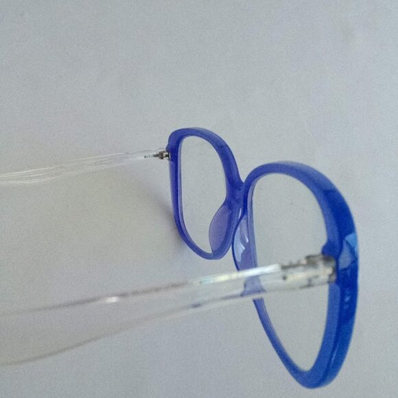 Purple Rim Transparent Temple & Temple Tips Women's Prescription Eye Glasses - Picture 7 of 15